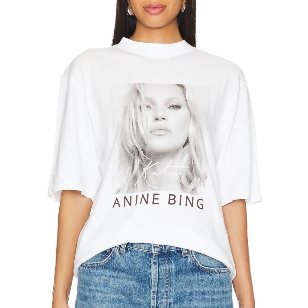 NEW ANINE BING Avi Kate Moss Graphic Tee